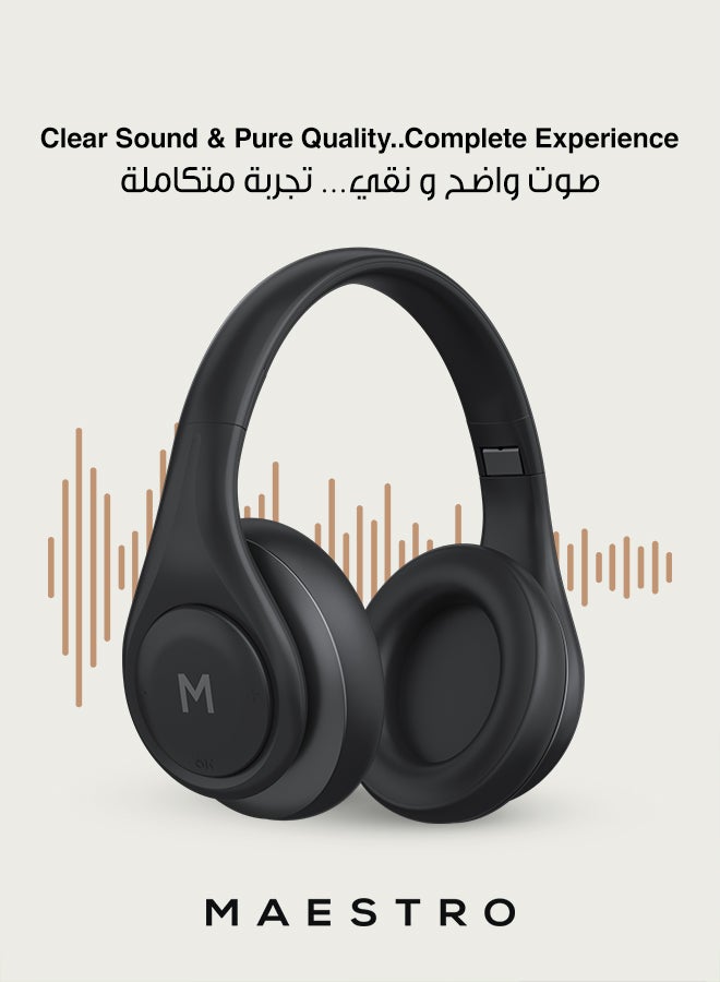 مايسترو سماعة رأس بلوتوث لاسلكية – سماعة رأس لاسلكية كلاود، تقنية بلوتوث 5.3، اتصال ثابت، وسائد أذن فائقة النعومة، بطارية تدوم طوال اليوم، تصميم خفيف وأنيق، سماعة رأس لأجهزة آيفون 14/15/16/17، سامسونج، جالكسي، هواوي و أكثر، كمبيوتر، تابلت، وتعمل أيضا مع مُختلف المنصات، iOS & أندرويد - Image 1